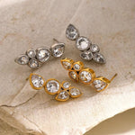 Load image into Gallery viewer, Dainty Leaf Diamond Earrings