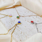 Load image into Gallery viewer, Dainty Birthstone Satellite Choker Necklace