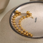 Load image into Gallery viewer, Dainty Golden Bead Tassel Earrings