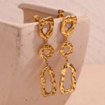 Load image into Gallery viewer, Classy Patterned Triple Dangle Earrings