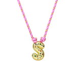 Load image into Gallery viewer, Chunky Gemstone Accented Initial Rope Necklace
