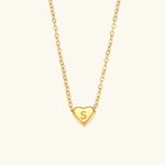 Load image into Gallery viewer, Heart Initial Gold Necklace