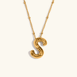 Load image into Gallery viewer, Balloon Gold Initial Necklace