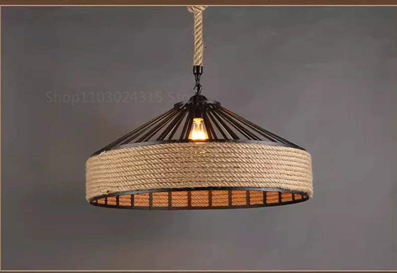 Classical Hemp Rope Pendant Light