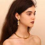 Load image into Gallery viewer, Classy Patterned Triple Dangle Earrings