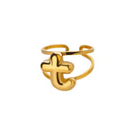 Load image into Gallery viewer, Adjustable Open Band Bubble Letter Initial Ring