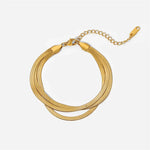 Load image into Gallery viewer, 18k Triple Layered Herringbone Bracelet