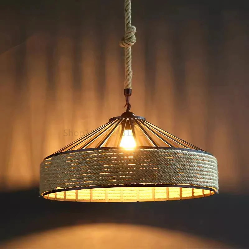 Classical Hemp Rope Pendant Light