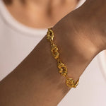 Load image into Gallery viewer, 18k Melted Speckled Gold Bracelet