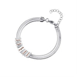 Load image into Gallery viewer, Personalized Family Name Herringbone Chain Bracelet