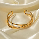 Load image into Gallery viewer, 18k Interlaced Trio Bangle Cuff Bracelet