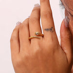 Load image into Gallery viewer, Diamond Eye Snake Wrap Around Ring