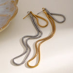 Load image into Gallery viewer, Classy Snake Chain Tassel Stud Earrings