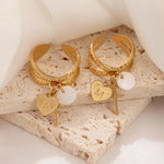 Load image into Gallery viewer, Dainty Cross & Heart Initial Ring