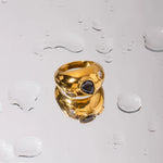 Load image into Gallery viewer, Chunky Black Teardrop Ring