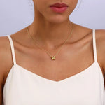 Load image into Gallery viewer, Dainty Bubble Letter Initial Necklace