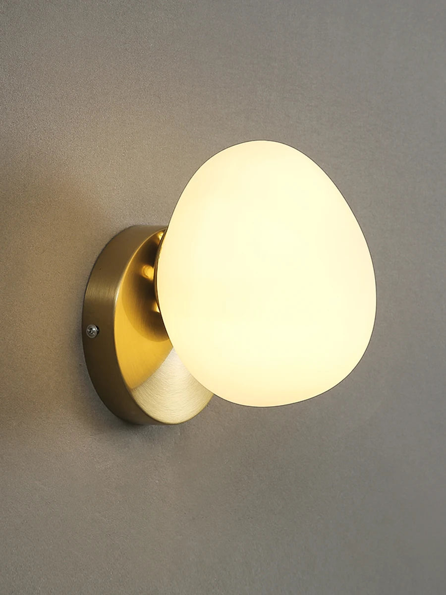 Artistic Egg Bulb Wall Light Fixture in White Acrylic Shade