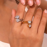 Load image into Gallery viewer, Teardrop Diamond Accented Wrap Ring