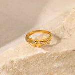 Load image into Gallery viewer, Gold Diamond Embedded Ring