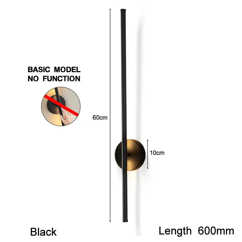 Modern Black Indoor Touch Switch Dimmable LED Wall Sconce