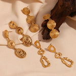 Load image into Gallery viewer, Classy Patterned Triple Dangle Earrings