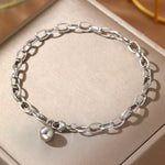 Load image into Gallery viewer, Chunky Paperclip Tassel Ball Bracelet