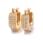 Load image into Gallery viewer, 18k Geometric Diamond Accented Earrings
