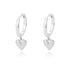Load image into Gallery viewer, Dainty Heart Dangle Huggie Hoop Earrings