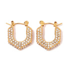 Load image into Gallery viewer, 18k Geometric Diamond Accented Earrings