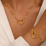 Load image into Gallery viewer, Romantic Heart Woven Necklace and Bracelet Set