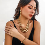 Load image into Gallery viewer, Bold Triple Stack Dangle Earrings, Necklace, Bracelet Set