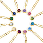 Load image into Gallery viewer, Dainty Birthstone Satellite Choker Necklace