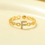 Load image into Gallery viewer, Dainty Diamond Letter Initial Ring