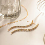 Load image into Gallery viewer, 18k Dainty Diamond Tassel Earrings
