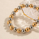 Load image into Gallery viewer, Two Tone Gold & Silver Beaded Bracelet