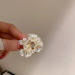 Load image into Gallery viewer, Round Floral Accented Elegant Earrings