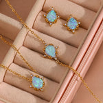Load image into Gallery viewer, Dainty Iridescent Opal Necklace, Bracelet, Earrings