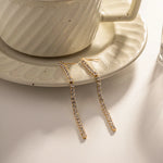 Load image into Gallery viewer, 18k Dainty Diamond Tassel Earrings
