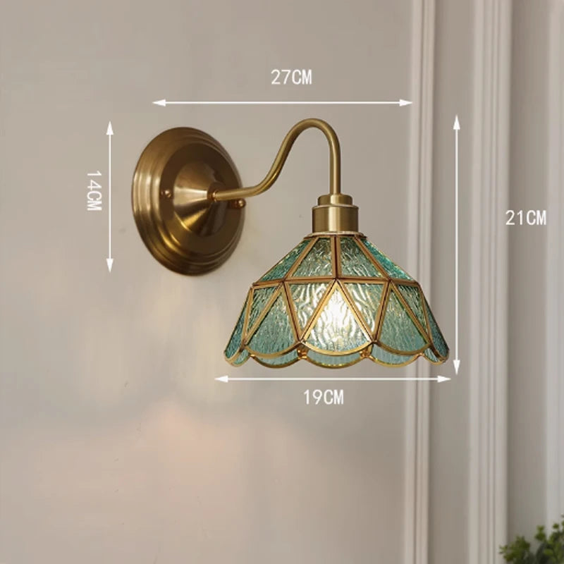 Retro Copper Tiffany Wall Lamp Light Fixture