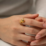 Load image into Gallery viewer, 18k Bold Two Ball Open Ring