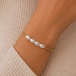 Load image into Gallery viewer, Dainty Gold Beaded Pearl Bracelets