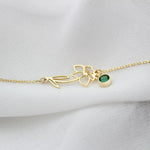 Load image into Gallery viewer, Dainty Birth Flower & Birthstone Chain Bracelet