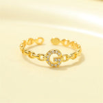 Load image into Gallery viewer, Dainty Diamond Letter Initial Ring