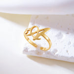 Load image into Gallery viewer, Adjustable Italic Cursive Letter Initial Ring