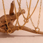 Load image into Gallery viewer, 18k Anchor Wheel Clasp Chain Necklaces