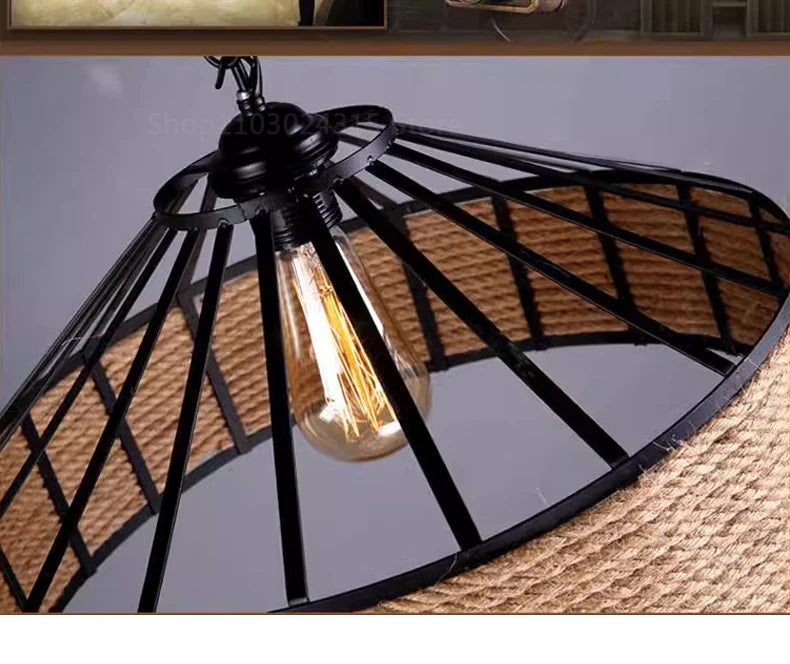 Classical Hemp Rope Pendant Light