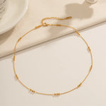 Load image into Gallery viewer, 16k Dainty Triple Bead Accent Necklace