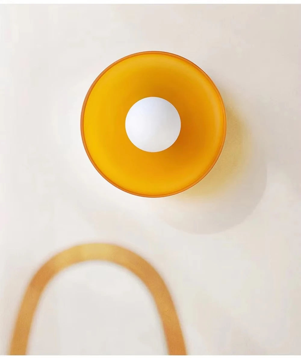 Mid Century Modern Glass Dome Flush Mount Ceiling Light