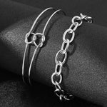 Load image into Gallery viewer, Dual Knot Paperclip Bracelet Stack