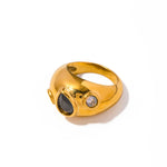 Load image into Gallery viewer, Chunky Black Teardrop Ring